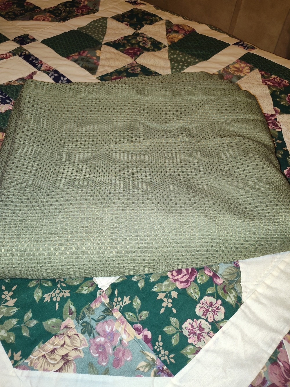 Light Sage Green Waffle Knit Throw Blanket